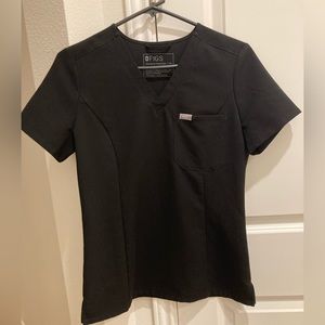 Figs Caterina Slim Fit Scrub Top - XS - Black